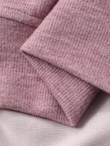 DAZY 休闲V领宽松舒适百搭女式卫衣 - 紫色 - 查看 9