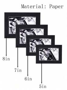 15pcs Black (With Backing Board) Minimalist & Elegant Corridor Wall Decor Memorial Paper Photo Frame Wall Hanging (Paper Product) - Multicolor - View 7