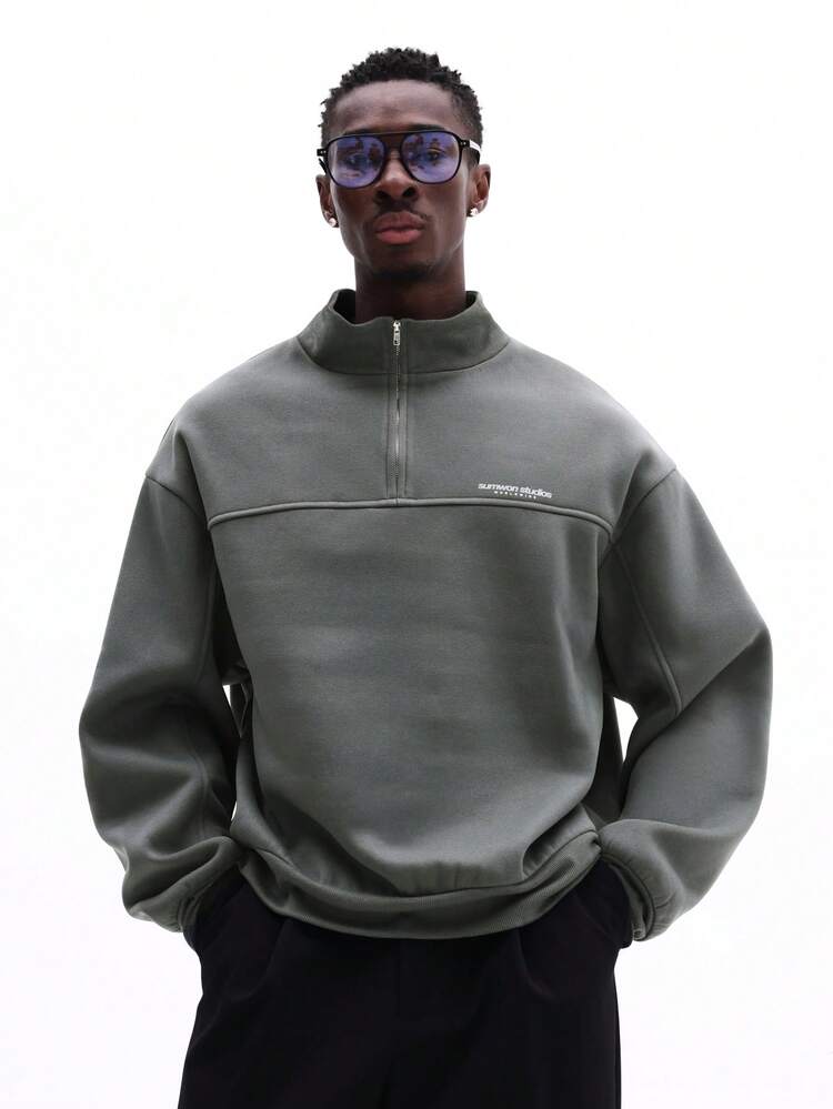 Sudadera de cuello alto con cremallera de un cuarto