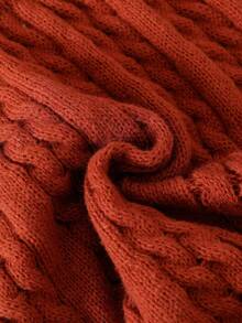 Sparklyn 少女毛衣连衣裙，时尚优雅可爱蝴蝶结泡泡袖套头短裙 - 鏽棕色 - 查看 6