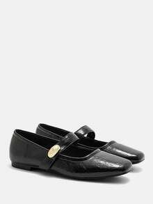 CUCCOO CURVES Damen Lässig Metall Dekor vielseitige Breit Passform Flache Schuhe für den täglichen Weg zur Arbeit - Schwarz - Übersicht 7