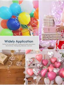 SHEIN 1 rolka, 250 jardów srebrnej, kręconej wstążki do pakowania prezentów, sznurka do balonów, ślubu, urodzin, - metaliczna, błyszcząca wstążka do bukietów i papieru do pakowania kwiatów Walentynki, Walentynki, ślub, urodziny - Srebro - Zobacz 6