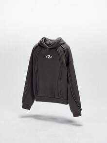 AXEPEAK 男士宽松连帽长袖套头衫 - 灰色 - 查看 1