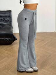 SHEIN PETITE Dambyxor med broderi, trendig design lämplig för sommaren