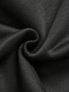 SHEIN 两件套男童休闲学院风蓝色字母印花连帽卫衣和直筒抽绳裤套装，适合上学、居家、日常穿着、运动，百搭简约 - 黑色 - 查看 5