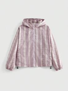 ROMWE MEN Street Life Men's Casual Snake Skin Print Zip-Up Hoodie - Multicolor - View 1