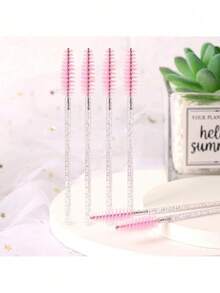 10 PCS/100 PCS/500 PCS Disposable Eye Black Stick Mascara Brush Spool Suitable For Eyebrow Mascara Extender Pink - Multicolor - View 5