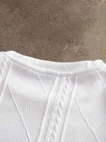 NEON BLANC Men's Letter Graphic Loose Fit Crew Neck Knit Casual Long Sleeve T-Shirt - White - View 7