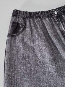 SHEIN ChillGRL 3 件套青少年女孩酷炫短款连帽衫、蝴蝶印花吊带背心和阔腿针织裤，适合返校季、休闲校园风格、春夏秋 - 淺灰色 - 查看 5