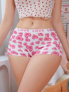 1pc Girls' Sweet Heart Printed Panty - Multicolor - View 5