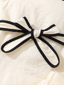 Tween Girls' T-Shirt Set, Black Designed Tank Top Set With White Trim, Waist Belt Design, Paired With Shorts, Simple Commuter Style For Summer - Apricot - View 4