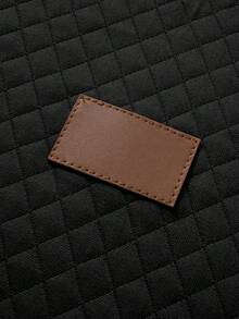 Manfinity Homme بدلة رياضية كاجوال للرجال، تتكون من هوديي + بنطلون بحبل شد، من قماش جاكار ذو نسيج ماسي، تصميم بتفاصيل ملصق، مناسبة للاستخدام اليومي والتنقل، للخريف/الشتاء