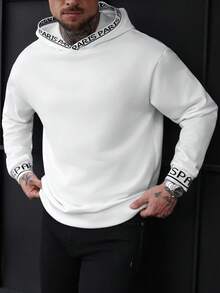 Manfinity CasualCool Men's Fashionable Casual Letter Graphic Hoodie Sweatshirt White Hoodie White Graphic Hoodie Old Money,Daily Leisure, Weekend Trips, Outdoor Activities, Travel Expeditions, Relaxed Work Environments Or Semi-Formal Occasions,Boyfriend/Husband Gift, Anniversary Gift Christmas Hoodies For Men Designer Hoodies Men Streetwear Hoodie Hoodies Casual, Long Sleeve Top