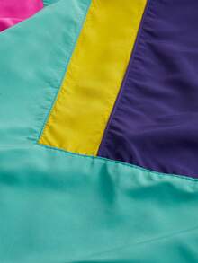 AXEPEAK 男士休闲梭织拼布前开宽松狂野夹克，日常穿着，外出拉链夹克，时尚多彩长袖轻便夹克，适合朋友、丈夫、男朋友的礼物，适合秋冬 - 彩色 - 查看 4