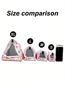 1PC Cartoon Printed Plush Full Coverage Triangle Hammock Sleeping Bag For Parrots Hamsters Small Pet Birds Autumn Winter - Pink Unicorn - View 3