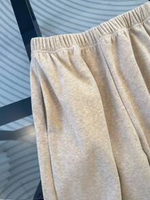 Franclia Women's Solid Color Long Sleeve Zip-Up Hoodie And Sweatpants 2 Pieces Set - Khaki - View 8