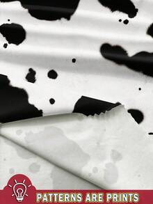 SHEIN EZwear 休闲简约圆领奶牛印花西部波西米亚风修身背心，适合夏季、度假、春假穿着