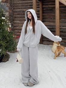 DAZY 女士亮片卫衣两件套，秋冬休闲套装