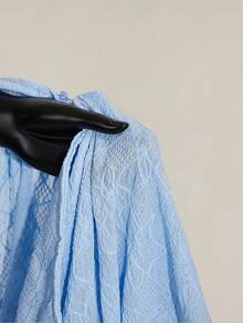 SHEIN ICON Áo voan trong suốt viền rau diếp ICON PLUS không có áo ngực cỡ lớn - 1891, Y2k - Màu xanh lam - Xem 9