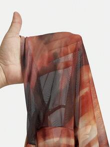 Firerie Kids Firerie Kids Tween Girls Asymmetric Shoulder Design Knit Printed Casual Fashionable Matching Family Tops, Girl Brown Top, Teen Girl Clothes, Tight Tween Tops, Tween Girl Tight Shirt - Rust Brown - View 5