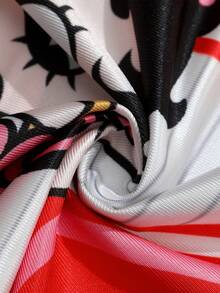 ROMWE MEN Betty Boop | ROMWE Camisa polo de manga corta con estampado gráfico de figura de dibujos animados y estrellas, casual de verano para hombres - Rojo - Ver 4