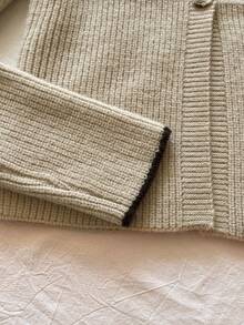 SHEIN Unity Sexy Fitted Versatile Women V-Neck Long Sleeve Cardigan - Multicolor - View 4