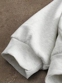 AXEPEAK 男士针织休闲宽松长袖二合一保暖内衬运动衫，适合秋冬 - 淺灰色 - 查看 6