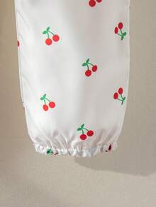 Souflis Souflis Baby Girls Toddler Floral Print Square Neck Ruffle Hem Sleeveless Romper, Suitable For Spring/Summer Outings, Vacation, Daily Wear - White - View 9