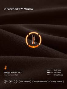 GLOWMODE 26" FeatherFit™-Warm Winter Warmth Soft Stretchy Warm 3D Tummy Control Leggings Autumn Winter Outdoors Yoga Studio Daily Casual Wear - Chocolate Brown - View 5