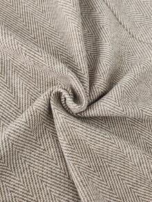 GlowEve 女士休闲无袖V领人字纹面料连体裤，适合居家穿着，秋冬季 - 卡其色 - 查看 3