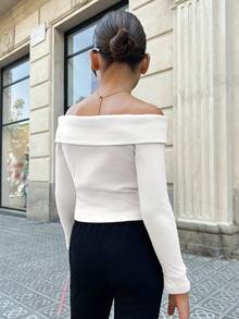 Firerie Kids Firerie Kids Tween Girls White Knit Casual Top, Versatile For School, Daily Wear And Outings, Autumn - White - View 2