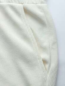 Manfinity Homme A117 Men's Casual Solid Color Beige Long Sleeve T-Shirt Set Casual Two Piece Set Men Cream Outfit Men Men 2 Piece Sweatsuit Mens 2 Piece Outfits White Men Joggers Suit - Beige - View 5