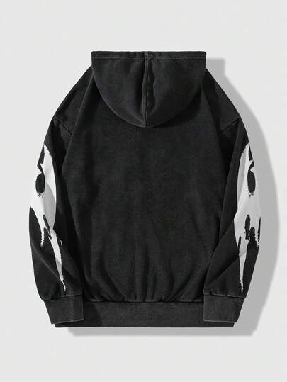 Street Life Sudadera casual de manga larga con cremallera y estampado de copos de nieve para hombres, para uso diario, escuela, otoño