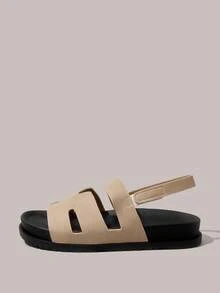 Styleloop 女士平底凉鞋，波西米亚风格，复古美式，波西米亚风，西部音乐节，派对装 - 杏色 - 查看 2