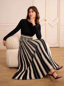 Lilora 女士简约休闲长款毛衣连衣裙，秋冬款 - 彩色 - 查看 3