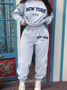 EMERY ROSE Plus Size 2 Pieces Set, Plus Size 2 Pieces Outfit For Going Out, Street Style Fall Cloth For Women