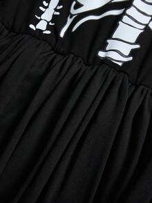 SHEIN Gaun Hitam untuk Remaja Perempuan, Gaun Pesta Homecoming, Gaun Musim Gugur, Gaun untuk Anak Perempuan - Hitam - View 6