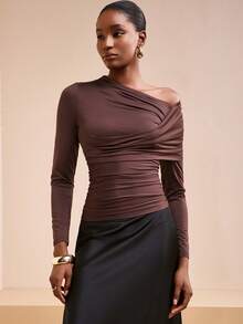 Zivah 2025 Autumn/Winter New Music Festival, Easter, St. Patrick's Day, Halloween, Christmas, Valentine's Day, Date, Western, Nomadic, Birthday Party, Graduation, College, Student, Daily Wear, All-Match, Casual, Vacation, Cruise, Beach, Sunbathing, Viral Hit, Streetwear, Wedding Guest, Bohemian, Commuter - Coffee Brown - View 3