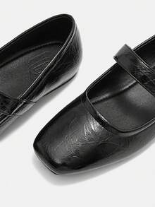 CUCCOO CURVES Damen Lässig Metall Dekor vielseitige Breit Passform Flache Schuhe für den täglichen Weg zur Arbeit - Schwarz - Übersicht 8