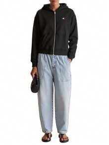 Tommy Hilfiger Women's Full Zip Hoodie Black - màu đen - Xem 4