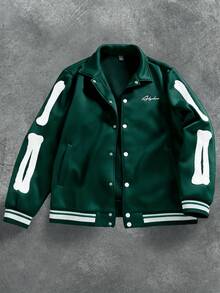 Manfinity EMRG Áo khoác Varsity cổ bẻ, tay dài, đơn hàng khuy, thường ngày, in chữ cho nam. Trang phục Halloween cho nam, Y2K, Thời trang đường phố, Trở lại trường, Quà tặng cho bạn trai Áo khoác xanh lá cây, Áo khoác Letterman, Áo khoác đua xe, Trang phục mùa đông cho nam, Quà tặng hoàn hảo cho bạn trai, Cực kỳ thời trang cho trang phục đường phố, Trường học & Halloween, Mùa thu - Nhiều màu - Xem 1