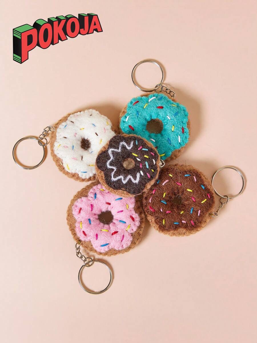 Cute Felt Keychain Set, Adorable Animal Bag Charms Car Accessories Decor For Women Girls - Multicolor - View 1