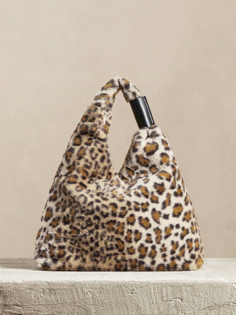 SHECARRY Leopard Print Casual Versatile Large Capacity Women Shoulder Bags - white brown - View 1