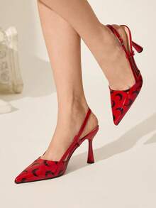 CUCCOO CHICEST Women's Pointed Toe Buckle Design Fashionable High Heels For Daily Wear - Red - View 6