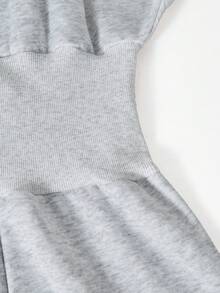 SHEIN ChillGRL 青少年女孩连帽拉链运动衫和高腰保暖衬里裤连体衣 - 灰色 - 查看 7