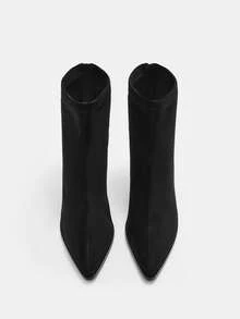 CUCCOO CURVES 女士时尚尖头高跟宽筒靴 - 黑色 - 查看 10