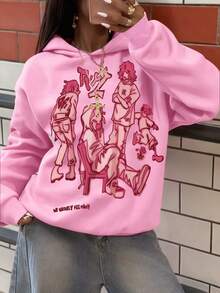 Rovax Sudadera holgada con capucha y bolsillo para mujer