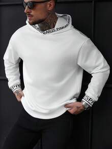 Manfinity CasualCool Men's Fashionable Casual Letter Graphic Hoodie Sweatshirt White Hoodie White Graphic Hoodie Old Money,Daily Leisure, Weekend Trips, Outdoor Activities, Travel Expeditions, Relaxed Work Environments Or Semi-Formal Occasions,Boyfriend/Husband Gift, Anniversary Gift Christmas Hoodies For Men Designer Hoodies Men Streetwear Hoodie Hoodies Casual, Long Sleeve Top