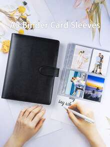 1Set Premium Multi-Functional A5 Photo Card Binder, Sleek Album Design, Compact And Durable Organizer, PU Leather Binder Notebook Cover Loose-Leaf Organizer For Daily Planning And Note-Taking, Office Supplies - Multicolor - View 6