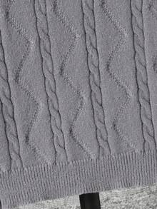 SHEIN Tween Boys' Casual Everyday Versatile Comfortable High Neck Long Sleeve Pullover Sweater